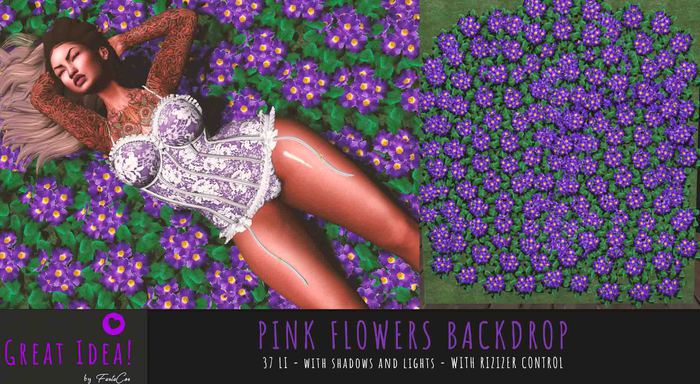 :::Great Idea::::Backdrops:::Purple Flowers