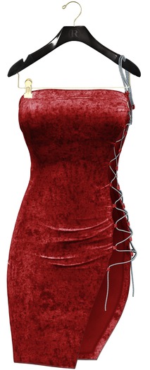 RAMA.Prosk - Naira Velvet Crystal Dress 'True Red'