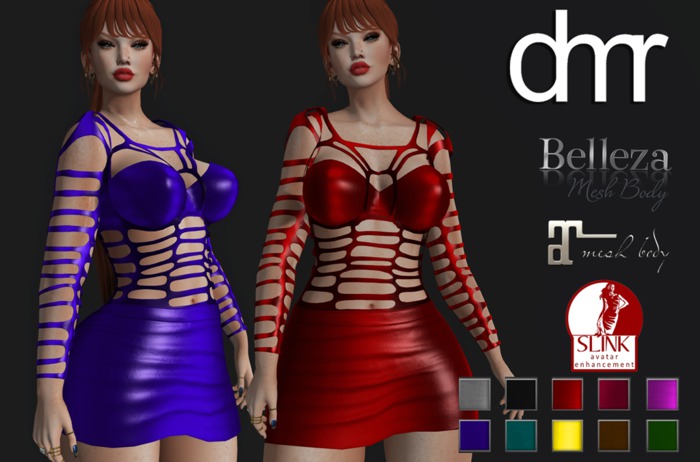[DR] Mini Dress 125 HUD 10 COLORS ::MESH::