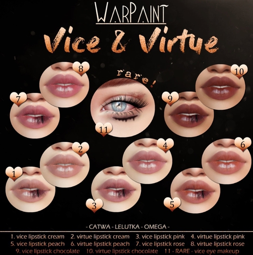 WarPaint* #8 Virtue lipstick rose