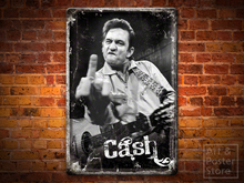 JOHNNY CASH  Portrait Poster | Rusty Metal Style Wall Sign 