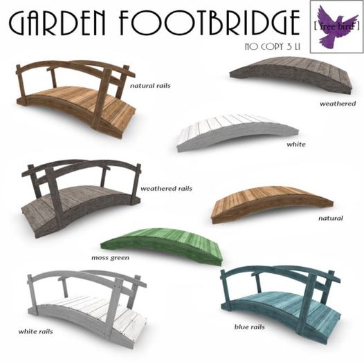 Second Life Marketplace - [ free bird ] Footbridge - White Rails