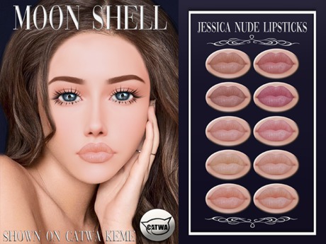 Second Life Marketplace - Moon Shell Jessica Nude Lipsticks Applier Catwa