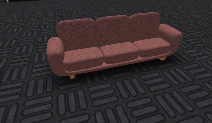 Pink Burlap Sofa