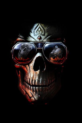 Skull with sunglasses Full Perm Texture