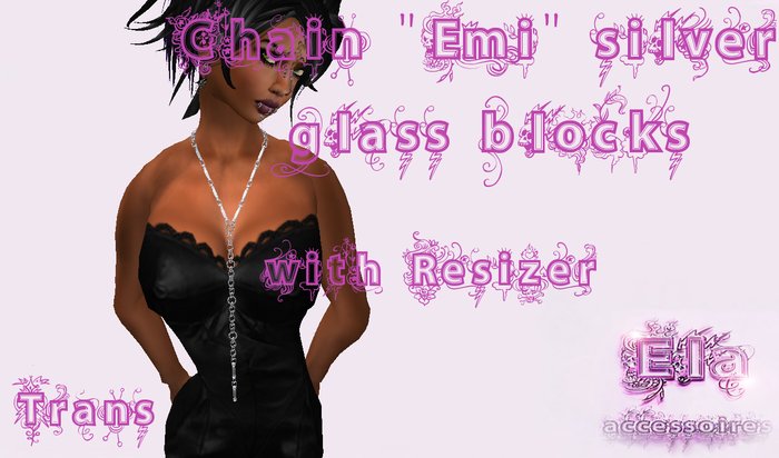 Chain Emi silver glass blocks