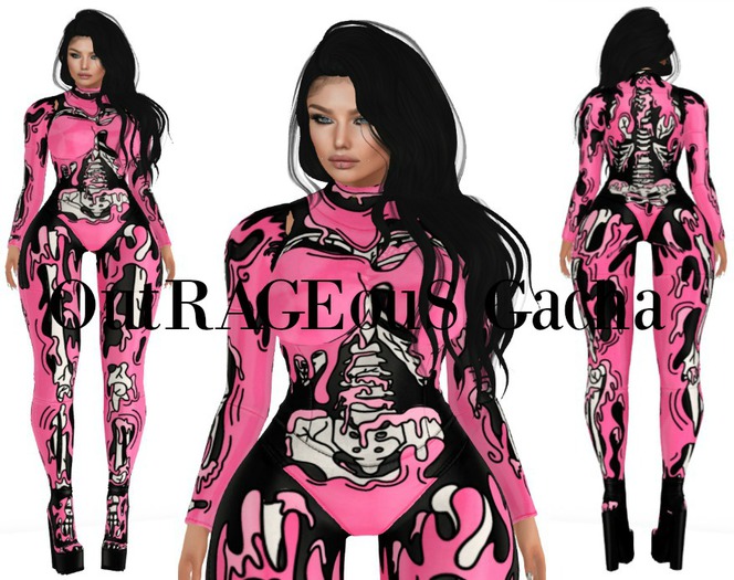 REIGN.- Zombie Bodysuit - Maitreya - Pink - RARE
