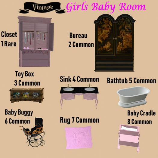 Vintage Girls Rug 7 Common