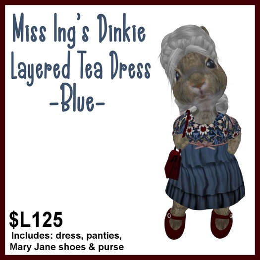 Miss Ing's Dinkie Layered Tea Dress Set Blue