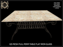 GD MESH FULL PERM TABLE FLAT IRON GLASS
