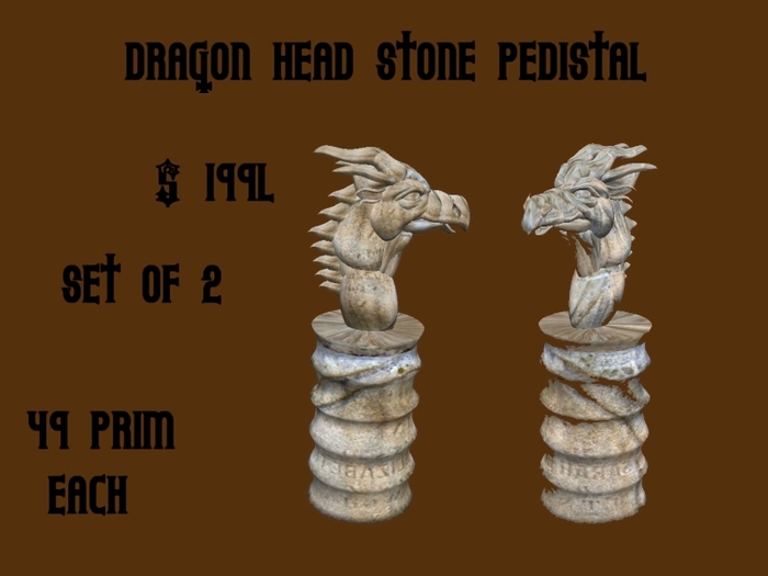 Dragon Head Stone Pedestal Boxed