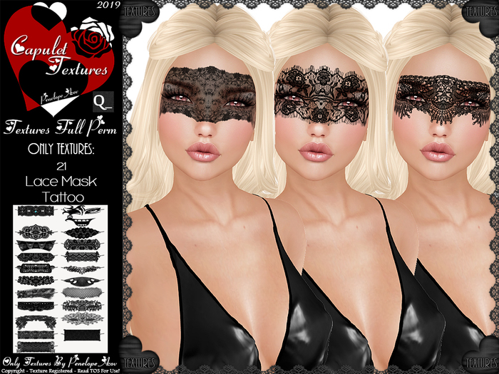 *Capulet Textures_21 Lace Mask Tattoo