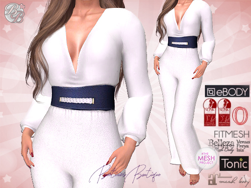 ♥ Beach White Navy Pant Suit ♥