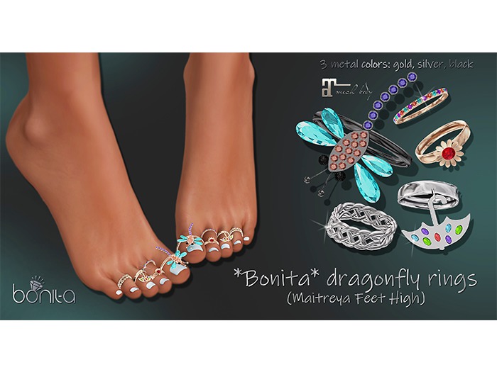 *Bonita* dragonfly rings  (Maitreya Feet High)