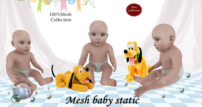 Mesh baby static sitting pose