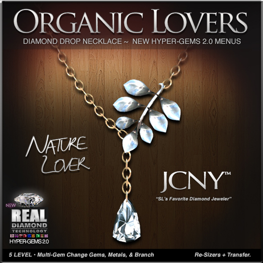 JCNY - 'Organic Lovers, Diamond Drop Necklace