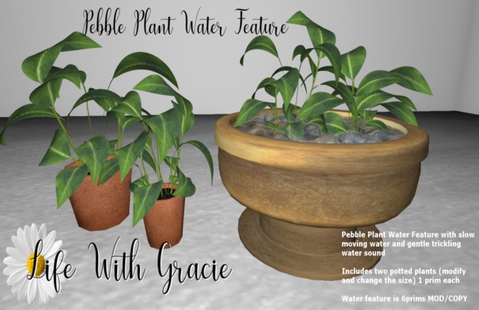 Gracie's Pebble Plant Water Feature (Boxed)