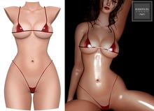 BigBeautifulDoll - SIRI Latex Mesh Lingerie - Dark Red
