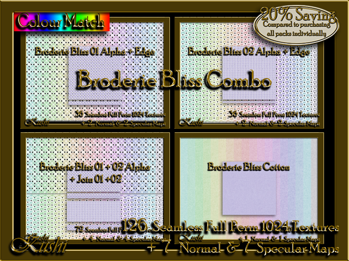 !Kushi! BroderieBlissCOMBO Textures -WearToUnpack