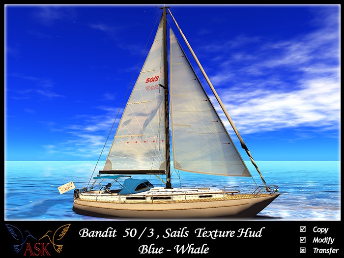 ASK - Bandit 50/3 - Sails Texture Hud - (Blue) Whale