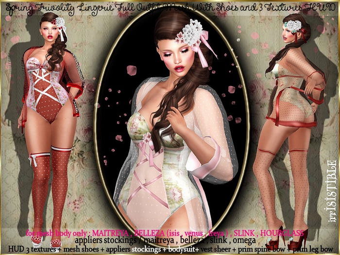 irrISIStible : SPRING FRIVOLITY LINGERIE OUTFIT + 3 TEXTURE HUD