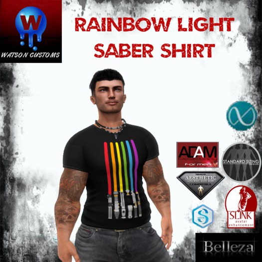 **WATSON CUSTOMS** RAINBOW LIGHTS SHIRT BOXED