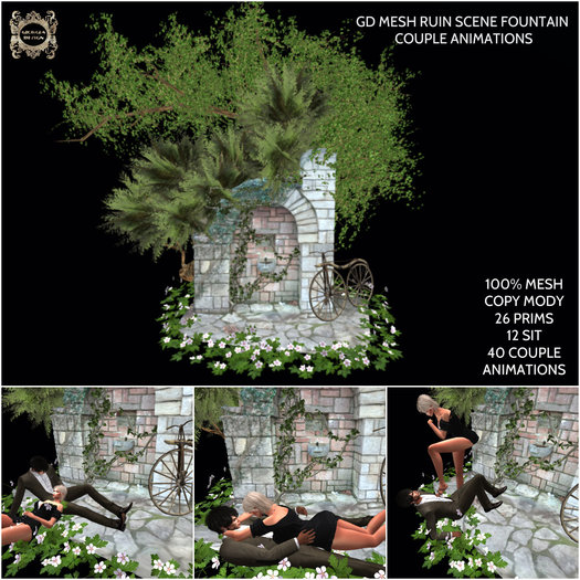 GD MESH RUIN SCENE FOUNTAIN COUPLE ANIMATIONS