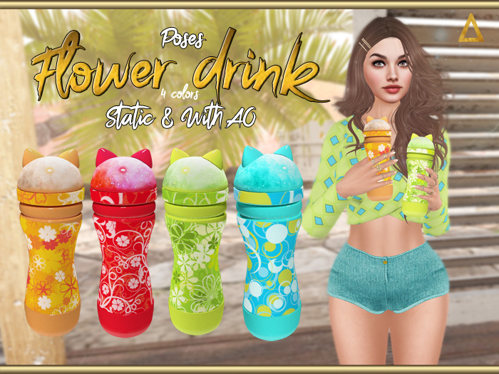 AseRiz - Flower drink - drink poses