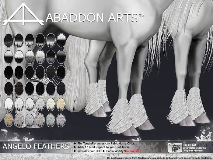 ABADDON ARTS - TPET/AMP - Angelo Feathers LEAD~LUXE