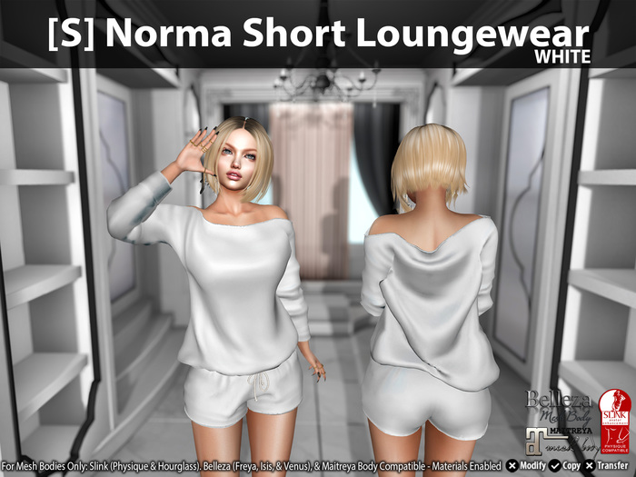 [S] Norma Short Loungewear White
