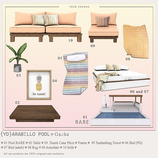 {YD}Arabello Pool - Bed (Adult}