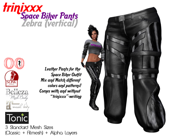 trinixxx Space Biker Pants Zebra (vertical)