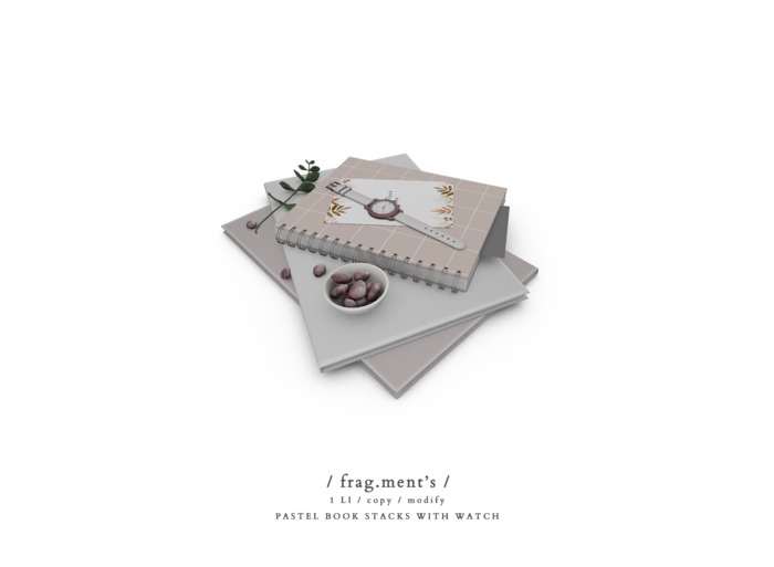 / frag.ment's / Pastel Book Stacks With Watch