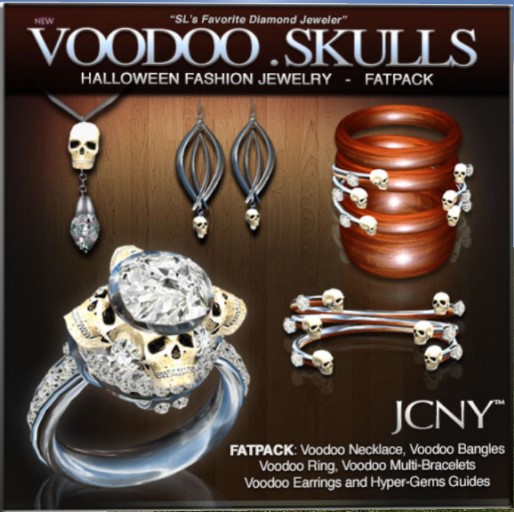 JCNY - 'VOODOO Skulls, Halloween Fashion Jewelry Set -FATPACK