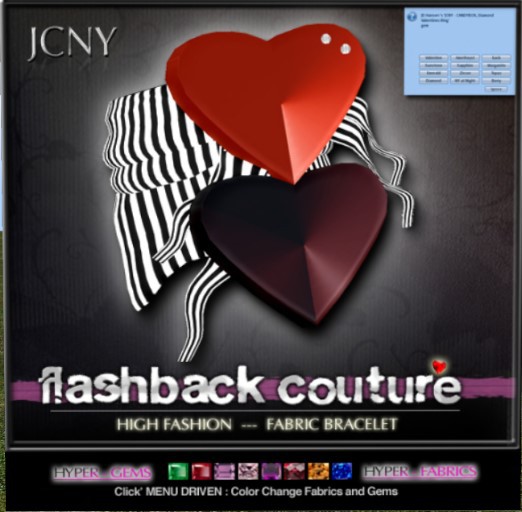 JCNY - FLASHBACK Couture, Hyper-Fabric Hearts Bracelet