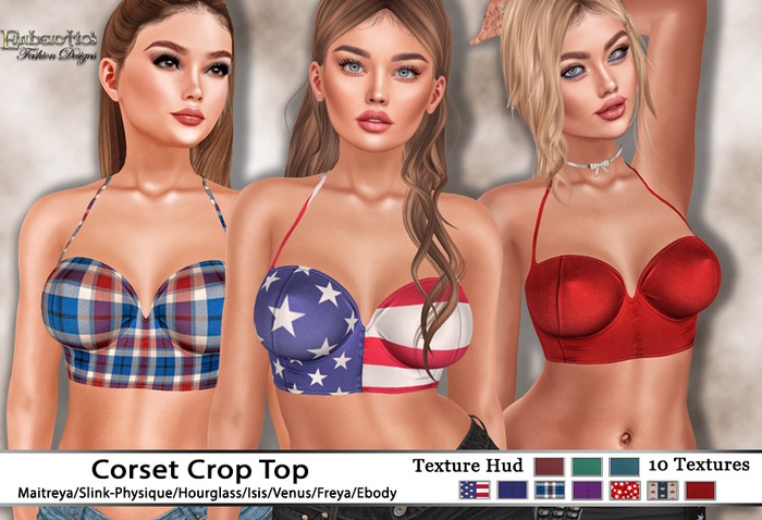 EFD_264 Corset Crop Top / Patriotic
