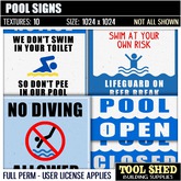 Tool Shed - Pool Signs