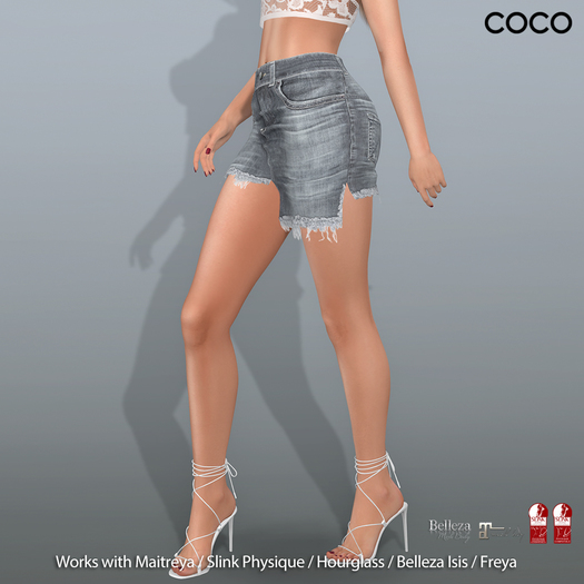 *COCO*_FrayedHemDenimSkirt_Grey