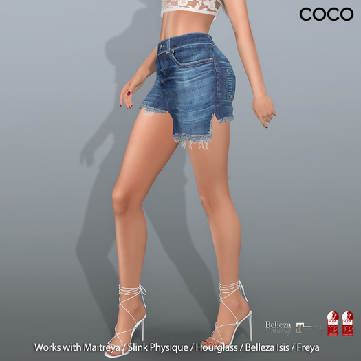 *COCO*_FrayedHemDenimSkirt_Blue