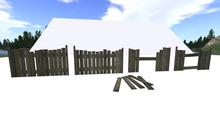 Old wooden fence set 2 Mesh