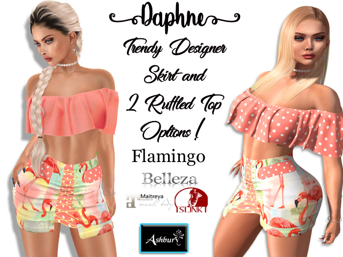 [ASHBURY] DAPHNE SKIRT SET-FLAMINGOS