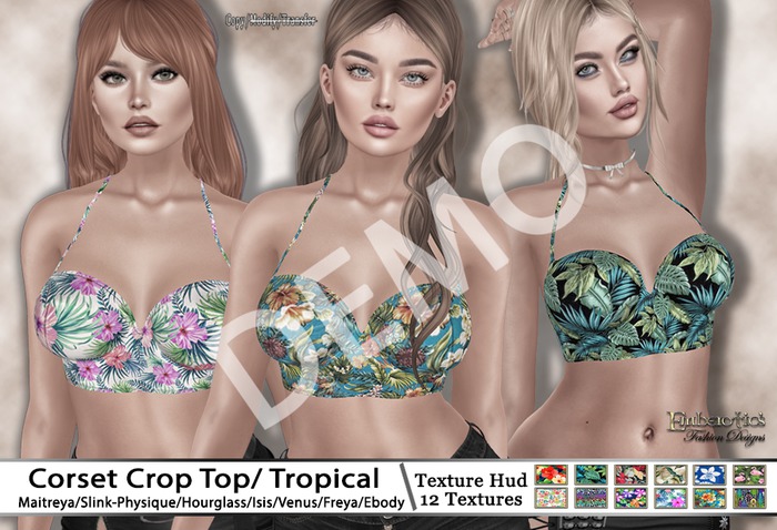 DEMO EFD_264 Corset Crop Top / Tropical
