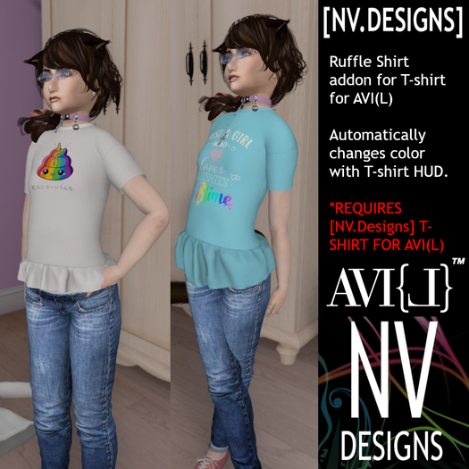 [NV.Designs] - Ruffle Addon for T-Shirt for AVI(L) - BOX