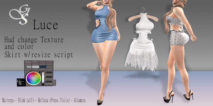 !GS- LUCE DRESS MESH W/Hud change texture and colors