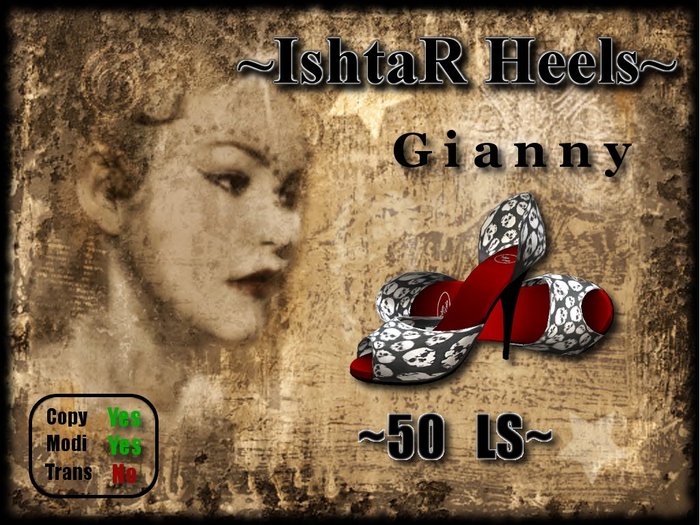 ~IshtaR Heels~ Gianny Gothik Skull