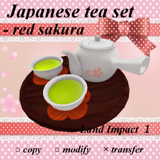 Japanese tea set - red sakura