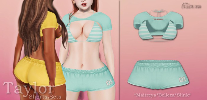 CLoUD10 - Taylor Shorts Set - Aqua (BOX) ADD ME