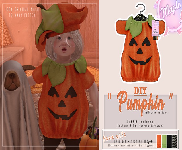 [m] pumpkin costume - tdb fitted (boxed)