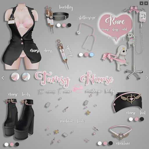 *Tentacio* Tamsy nurse necklace black