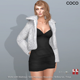 *COCO*_TexturedFauxFurJacket_SilverWhite